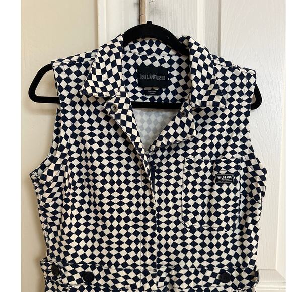 Wildfang The Essential Sleeveless High Waisted Coverall Large Jumper Jumpsuit - Picture 3 of 10